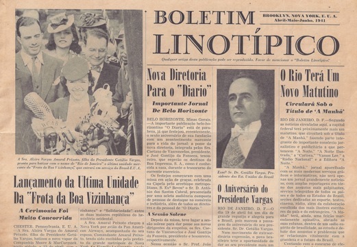 Boletim Linotípico. Arquivo A.B.E.
